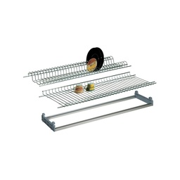 [S-FZ55183] Kit scolapiatti cromato da incasso con telaio regolabile 86x25 cm