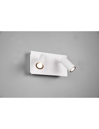 [S-TRIO222960231] Applique da Parete Bianca IP54 Tunga Doppio Spot LED Orientabile