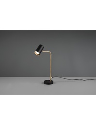 [S-TRIO512400108] Lampada da Tavolo Marley Ottone e Spot Nero H45