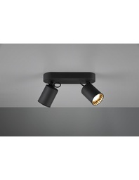 [S-TRIO803500232] Lampada Soffitto 2 Faretti Spot Orientabili Pago Nero