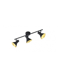 [S-TRIOR80163002] Lampada Soffitto 3 Faretti Spot E14 Nina Nero e Oro