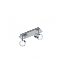 [S-TRIO873170207] Lampada Soffitto o Parete 2 Faretti Spot Orientabili Nichel