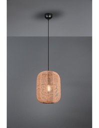 [S-TRIO303090132] Lampada Sospensione Runa Diffusore Fibra Naturale Ø35 cm