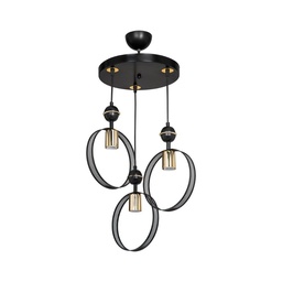 [S-FZ97686] Lampada a sospensione Esin con tre portalampade a cerchio MDL4423