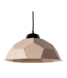 [S-LA/104/TO] Lampada a sospensione con paralume in cartone riciclato tortora, 35x35x160 cm