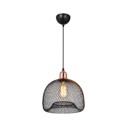[97667] Lampada a sospensione metallo traforato nero Arenda MDL4323