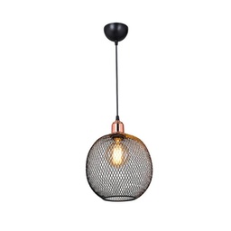 [S-FZ97666] Lampada a sospensione metallo traforato nero Belin MDL4320