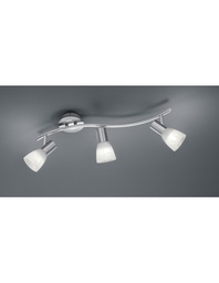 [S-TRIO871010307] Lampada da Soffitto 3 Spot Orientabili in Nichel Opaco
