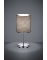 [S-TRIOR50491011] Lampada da Tavolo Jerry Cromo Paralume Grigio Ø13 cm Trio Lighting