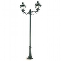 [S-SOV861/16] Lampada da esterno in alluminio pressofuso con diffusori in vetro trasparente grafite
