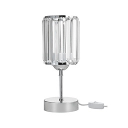 [S-FZ97696] Lampada da tavolo Alis cromata e paralume effetto cristallo MNG7079