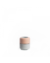 [S-LA/134] Lampada da tavolo in metallo rosa e grigio, 16cm x 16cm x 19cm