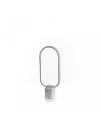 [S-LA/156/B] Lampada da tavolo LED in metallo e marmo bianco, 7x18x44cm