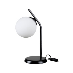 [S-FZ97697] Lampada da tavolo Toren metallo nero e paralume a sfera in vetro ASZ1675