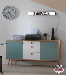 [S-LA/107/BI] Lampada da tavolo elegante in metallo bianco, 3x80x10 cm