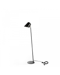 [S-LA/154/N] Lampada da terra elegante in metallo nero opaco, dimensioni 25cm x 25cm x 130cm