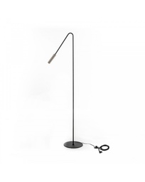 [S-LA/144] Lampada da terra LED in metallo, nero opaco, 23cm x 23cm x 145cm