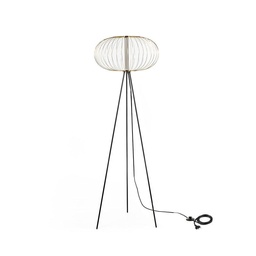 [S-LA/141/OR] Lampada da terra a led con paralume in acciaio ottone lucido, 50x50x150 cm