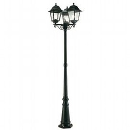 [S-SOV342/06] Lampada da terra in alluminio pressofuso con diffusori in vetro trasparente - Altezza max 210mm - 3 lampade da 100W - IP43 nero