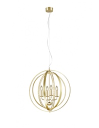 [S-TRIO102000403] Lampadario a Sospensione Cerchi Concentrici Ottone 4 Luci