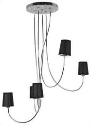 [S-V9158000000] Lampadario Argento 5 luci - Dimensioni: 79x50x103 cm