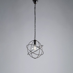 [S-BL190-1-NO] Lampadario a sospensione in ferro Nero Oro una luce 29x h32 cm
