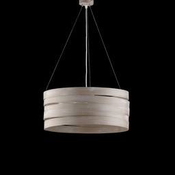 [S-BL157-3-TO] Lampadario a sospensione in ferro Tortora Shabby tre luci 45x h20 cm