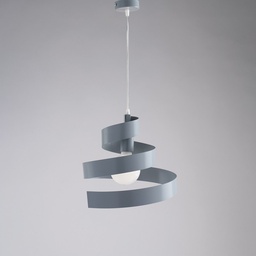 [S-BL141-1-GR] Lampadario a sospensione in ferro una luce Grigio 30x h23 cm