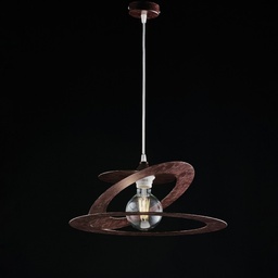 [S-BL208-1-COR] Lampadario a sospensione in taglio laser ferro Marrone Corten  40x h18 cm