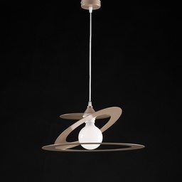 [S-BL208-1-TO] Lampadario a sospensione in taglio laser ferro Tortora una luce diametro 40x h18 cm