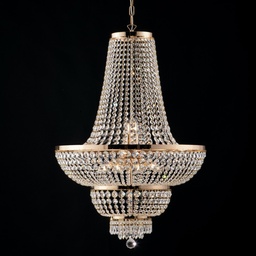 [S-BL189-10-OR] Lampadario imperiale in ferro e ottone Oro con stass dieci luci 65x h95 cm