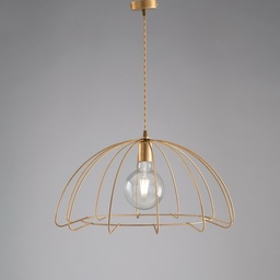 [S-BL233-OR] Lampadario industrial a sospensione in ferro Oro una luce 55x h30 cm