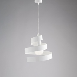 [S-BL141-1-BCO] Lampadario moderna a sospensione in ferro una luce Bianco 30x h23 cm