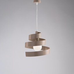 [S-BL141-1-TO] Lampadario moderna a sospensione in ferro una luce Tortora 30x h23 cm