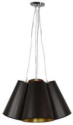 [S-V9157970000] Lampadario moderno con 4 cappelli neri Ø 60 cm e altezza 130 cm