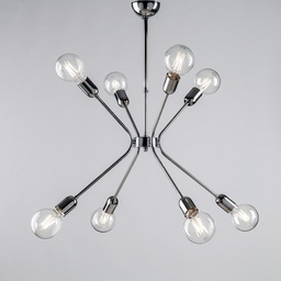 [S-BL222-8-CR] Lampadario moderno in ferro Cromato lucido otto luci 65x h67 cm urban