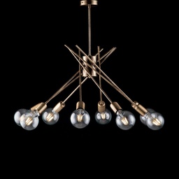 [S-BL186-PL8-BRZ] Lampadario moderno urban industrial in ferro spazzolato cm 64