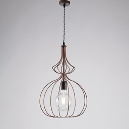 [S-BL221-NR] Lampadario moderno  urban industrial nero rame cm 35
