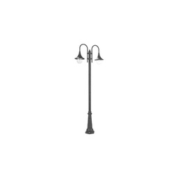 [S-SOV896/06] Lampione 2 luci in alluminio nero h.230 cm