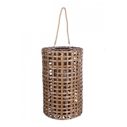[S-B0140787] Lanterna Thai marrone in legno - 36x60 cm