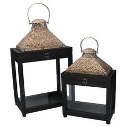 [S-V3725510000] Lanterna in legno nero 28x18x47 cm