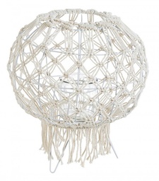 [S-B0140973] Lanterna Vintage in Macramé Bianca 38h cm