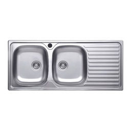 [S-FZ94173] Lavello 116x50 SA138 2 vasche e gocciolatoio destro