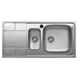 [S-FZ94162] Lavello SAXT332 100x50 cm 2 vasche sinistro