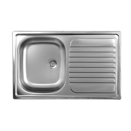 [S-FZ57144] Lavello cucina vasca acciaio inox da incasso gocciolatoio dx 50x79 cm