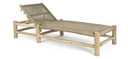[S-B0671740] Lettino in Teak con Schienale Reclinabile - 80a x 185b x 70h - Design Unico