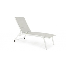 [S-B0663143] Lettino Alto in Alluminio Bianco con Ruote