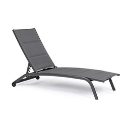 [S-B0663139] Lettino da giardino in alluminio con ruote Antracite 61x192x h96 cm