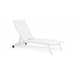 [S-B0663138] Lettino in alluminio con ruote bianco/bianco - Dimensioni: 61x192x96 cm