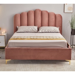 [99741] Letto Matrimoniale Contenitore Artu Rosa Testiera Smerlata Rete Inclusa 160x190 cm